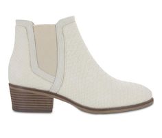 Women's Mia Amore Talya Booties Casual Chelsea Boots With Low Heel, Spring Casual Chelsea Ankle Boots, Casual Chelsea Boots With Stacked Heel, Spring Chelsea Ankle Boots Medium Width, Chic Ankle Boots With Textured Sole, Spring Casual Chelsea Boots With Reinforced Heel, Casual Spring Chelsea Boots With Reinforced Heel, Beige Chelsea Boots For Spring, Casual Beige Chelsea Boots For Spring