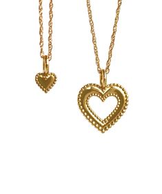 ~~ 14k Gold Hearts Mother Daughter Necklaces ~~ Fine jewelry created because every woman has a story. Each piece of the fine collection has been designed and created as an heirloom, with fine feminine details, to wear and cherish. Your necklace will be your favorite to wear everyday. An heirloom to treasure - elegant, eternal, and all around spectacular! Order your set with necklaces to share. Made entirely in the USA. Necklaces arrive in a gift box, with Mother Daughter card. Note any special c Heirloom Heart-shaped Yellow Gold Jewelry, 14k Gold Jewelry For Mother's Day Anniversary Gift, 14k Gold Jewelry For Anniversary, Mother's Day Gift, 14k Gold Fine Jewelry Necklaces For Anniversary, 14k Gold Jewelry For Anniversary, Valentine's Day Gift, Luxury Yellow Gold Necklace For Anniversary, Heirloom Necklace With Heart Charm As Gift, Heirloom Heart Charm Necklace For Gift, Heirloom Heart Charm Necklace As A Gift