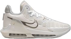 the nike air max hyper fly is white and grey with silver accents on the upper part