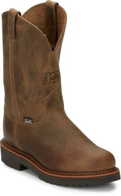 Justin Men's Blueprint 11 in. Pull-On Plain-Toe J-Max Work Boots, 4440 Pull On Work Boots, Boot Companies, The Blueprint, Muscle Fatigue, Work Boots Men, Justin Boots, Tractor Supply, Work Boot, Foot Bed