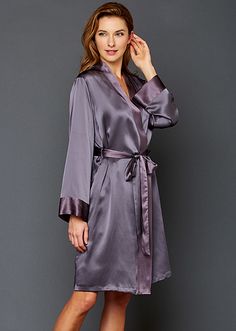 Charming Silk Robe | Julianna Rae Elegant Solid Silk Sleepwear, Elegant Solid Satin Sleepwear, Silk Fitted Robe For Loungewear, Fitted Silk Robe For Loungewear, Formal Long Silk Robe, Elegant Silk Robe For Loungewear, Silk Satin Finish Robe For Loungewear, Elegant Satin Finish Robe For Loungewear, Luxury Satin Robe For Daywear