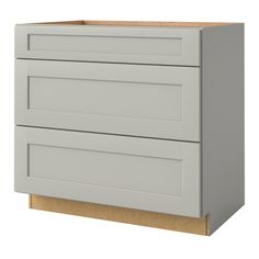 an image of a white cabinet with drawers