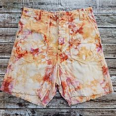 Free People-Women's- She's A Legend Apricot High Rise Tie-Dye Burmuda Shorts Size 4 Nwot Designed With A Front Button Closure, Belt Loops, 2 Front Slash Pockets, 2 Back Button Closure Pockets With A Frayed Hem Waist:31" Inseam:8" *Measurements Are Approximate* Cotton Bleached Short Length Bottoms, Spring Bleached Short Bottoms, Bleached Short Length Cotton Bottoms, Spring Short Bleached Bottoms, Short Length Bleached Cotton Bottoms, High Waist Bleached Cotton Bottoms, High-waist Bleached Cotton Bottoms, Hand Dyed Acid Wash Bottoms For Summer, Tie Dye Cotton Bottoms Short Length