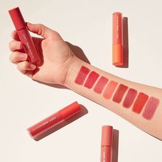 Lip Tint Swatches Photography, Makeup Swatches Photography, Makeup Product Photoshoot Ideas, Lipstick Swatches Photography, Lipmatte Photography, Liptint Photoshoot Idea, Lipstick Product Shoot, Lipstick Photography