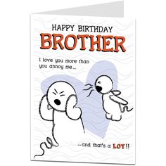 a birthday card with an image of two cartoon characters