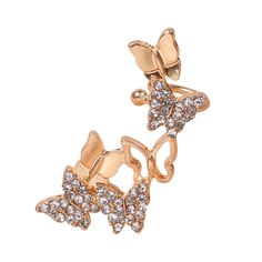 Fashion Earrings- butterfly clips ear clip on earrings for women gold color plated ear cuff with crystalModel Number:1005001316159097 Rose Gold Ear Cuff For Party, Rose Gold Clip-on Earrings, Simple Butterfly, Hot Jewelry, Butterfly Clips, Gold Clips, Cute Butterfly, 925 Silver Jewelry, Fashion Jewelry Earrings