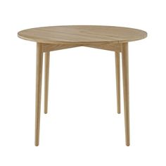 a wooden table with two legs and a round top on an isolated white background,