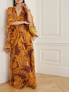 ETRO Floral-print silk-chiffon maxi dress | NET-A-PORTER Designer Hair Accessories, Chiffon Maxi, Chiffon Maxi Dress, Clothes Collection, Silk Chiffon, Net A Porter, Silk Printing, Beautiful Outfits, Women Collection