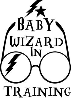 the baby wizard in training logo with glasses and lightning bolt on it's forehead