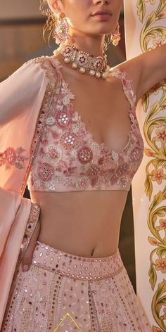 Lehenga Inspo Aesthetic, Aesthetic Indian Outfit, Aesthetic Lehenga, Deep Neck Blouse, Indian Fits, Net Design, Desi Fits