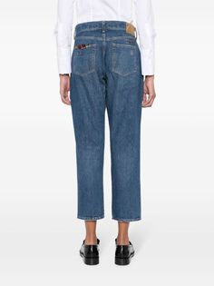 Polo Ralph Lauren Джинсы Бойфренды в Технике Пэчворк - Farfetch Ralph Lauren Patchwork, Boyfriend Cut, Textiles Fashion, Patchwork Designs, Indigo Blue, Boyfriend Jeans, Polo Ralph, Denim Jeans, Mid Rise