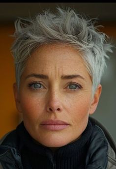 Women’s Cropped Hair, Short Pixie Thick Hair Over 50, Traditional Pixie Haircut, Short Grey Haircuts Over 50 Silver Hair, Spiked Short Hair, Pixie Haircuts For Women Over 60, Short Gray Hair Edgy, Short Gray Hair Over 50, Kratka Kosa