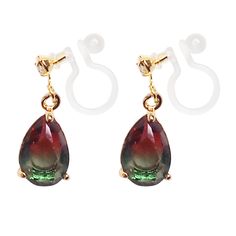 Red Green crystal clip on earrings, invisible clip on earrings dangle, teardrop color gradation clip on earrings, non pierced earrings 🌟MiyabiGrace Front page https://www.etsy.com/shop/MiyabiGrace Details ◆Length:0.7 inches (1.8 cm) ◆Weight:2 g (0.07 oz) ◆Color: Red & Green ✨These stones are beautifully gradated and shimmer. They dangle elegantly and catch the light. These clip on earrings are suitable for daily wearing, wedding, date, prom or any occasions you want to be more charming and Non Pierced Earrings, Gold Clips, Green Crystal, Wedding Date, Earring Findings, Pierced Earrings, Green Crystals, Earrings Dangle, Earings Piercings