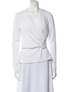 Tibi TopWhiteLong Sleeve with V-NeckExposed Zip Closure at BackFit:Tops by Tibi typically fit true to size. Elegant White V-neck Top For Work, White V-neck Top For Spring Workwear, Chic White Fitted V-neck Top, White V-neck Top For Fall, Chic White V-neck Top For Fall, Elegant White V-neck Top For Spring, Chic White V-neck Top For Spring, Chic White V-neck Top, Elegant White V-neck Top For Workwear