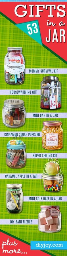 an advertisement for gifts in jar