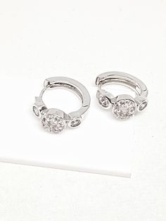 Sterling silver 925 hoop earrings with three circles of cubic zirconia hoop diameter;2cm Cz Earrings, Sterling Silver Hoop Earrings, Sterling Silver Hoops, Silver Hoops, Silver Hoop Earrings, Silver 925, Croatia, Circles, Heart Ring