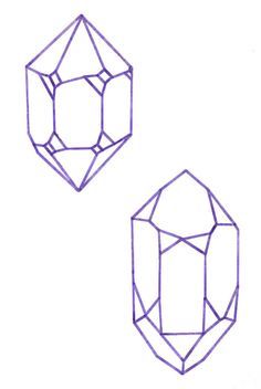 two purple shapes are shown on a white background