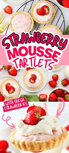 Mousse tartlets with strawberries Using Cake Mix Recipes, Mini Strawberry Pies, Strawberry Tarts Recipe, Strawberry Pies, Strawberry Tarts, Quick Cookies Recipes, Tartlets Recipe, Strawberry Things, Strawberry Pie Filling