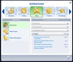 Sims 4 Vegetarian Aspiration