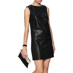 Nwot Faux Leather Dress. Chic Faux Leather Mini Dress For Going Out, Chic Leather Mini Dress, Spring Sleek Faux Leather Mini Dress, Sleeveless Faux Leather Going Out Dress, Black Faux Leather Mini Dress For Work, Chic Faux Leather Mini Dress, Faux Leather Sleeveless Dress For Going Out, Chic Mini-length Faux Leather Dress, Sleeveless Faux Leather Dress For Going Out