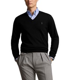 From Polo Ralph Lauren&#x2C; this sweater features:V-neckLong sleeves with rib-knit cuffsSignature embroidered Pony on the left side of chestRib-knit hemPullover stylingLightweight worsted wool yarnMachine washImported. Classic American Style, Ralph Lauren Kids, Ralph Lauren Collection, Classic American, Dillard's, Knit Cuff, V Neck Sweater, Vneck Sweater, Pullover Styling