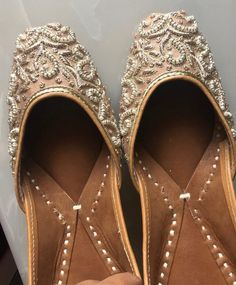 Rose Gold beaded bridal shoes, copper women jutti, Indian Ethnic shoes, Women mojaris, Women Khussa, Stylo Shoes, Party Shoes Women, Indian Wedding Shoes, Rose Gold Fabric, Fall Dressy, Blue Bridal Shoes, Custom Wedding Shoes, Indian Shoes, Beaded Shoes