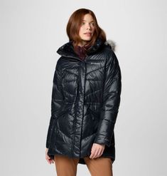 Gear up for chilly days in this mid-length, water-resistant puffer with synthetic down and a removable hood with plush fleece lining for extra warmth. Parka Vest, Sweatshirt Short Sleeve, Snow Jacket, Plus Size Shopping, Mens Fleece, Womens Fleece, Holiday Deals, Columbia Sportswear, Rain Wear