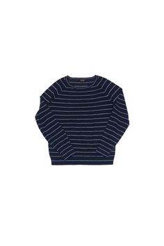 Current Boutique-Steven Alan - Navy & White Striped Sweater Sz M Winter Striped Loungewear Tops, Navy Tops For Everyday Fall Wear, Striped Tops For Winter Loungewear, Navy Tops For Winter Loungewear, Mens Fashion Sweaters, White Striped Sweater, Steven Alan, Poncho Style, Striped Sweater