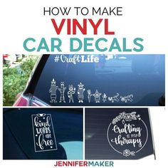 how to make vinyl car decals that look like they are on the back of a car