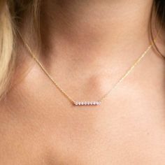 Lab Grown Diamond Bar Necklace for Women Bar Diamond Necklace, Diamond Bar Necklace, Diamond Bar, Bar Necklace, Cable Chain, Lab Grown, Lab Grown Diamonds, Diamond Necklace, Broadway