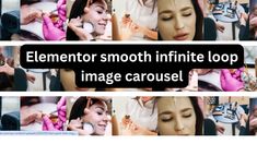 a collage of photos with text that reads, element smooth infinite loop image carousel