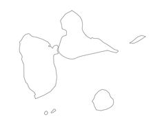 a black and white drawing of the shape of an island