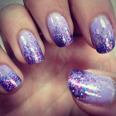 Purple Pics, Glitter Manicure, Simple Nail Art, Glitter Gel Nails, Simple Nail Art Designs, July Nails, Cute Gel Nails