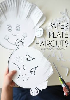 paper plate haircuts are being displayed on the facebook page for kids to use