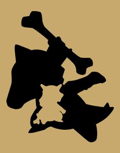 the silhouettes of dogs and their bones are shown in black against a tan background