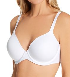 Fabulous bra has a silky microfiber body for a no-show look from front to back. Contour/t-shirt underwire cup has light padding and a satiny microfiber overlay for a completely smooth, invisible look under clothes. Smartzone cups give you the shaping and support where it's needed the most. Modern, deep plunge neckline is ideal for low-cut fashions. Center - arched center panel has a crossover design. Sides and back are self-lined microfiber with encased elastic at top and bottom edges for a clos Maidenform Bras, Corset Bra, Deep Plunge, Lace Strapless, Lace Body, Plunge Neckline, Navy Fashion, Black Bra, Womens Bras