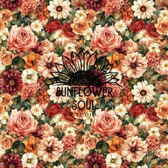 the sunflower soul logo surrounded by flowers