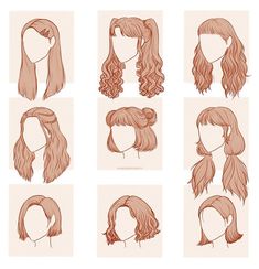 Hairstyles Long Hair Drawing, Drawing Textured Hair, Half Up Hair Drawing, How To Draw A Sweatshirt, Hair Sketch Reference, Hairstyles For Long Hair Drawing, How To Sketch Hair