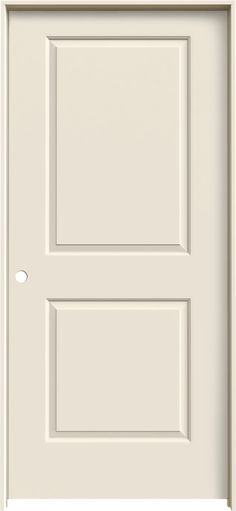 a white door with two panels on the side and one panel at the top, which is