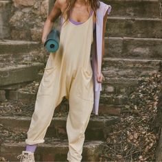 Nwt Size: S, M & L Color: Banana Free People Yellow Jumpsuit, Free People Pants, Free People Movement, Hot Shots, Fp Movement, Free People, Pant Jumpsuit, Jumpsuit Romper, Pants For Women