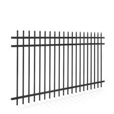 a black metal fence on a white background