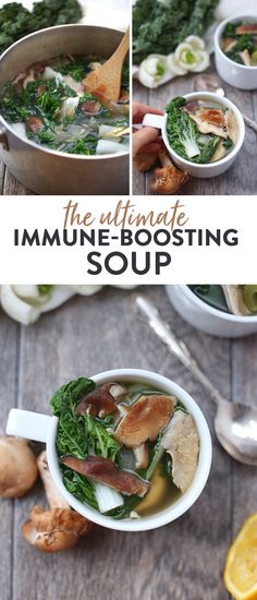 the ultimate immune - boosting soup is ready to be eaten and served