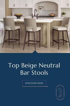 Top Beige / Natural Bar Stools - Discover now at barstoolcomforts.com Home Character, Soft Beige, Neutral Tones, Modern Farmhouse, Stools, Timeless Elegance, Bar Stools, Decor Styles