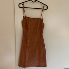 Never Worn! Super Flattering Urban Outfitters Brown Summer Dress, Casual Brown V-neck Mini Dress, Urban Outfitters V-neck Mini Dress For Summer, Urban Outfitters Casual Mini Dress With V-neck, Dresses Open Back, Brown Cow Print, Yellow Sundress, Corduroy Overall Dress, Urban Outfitters V-neck Beach Sundress