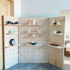 a room with shelving and shelves in it