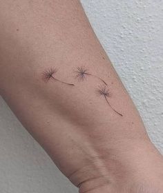 a small dandelion tattoo on the arm