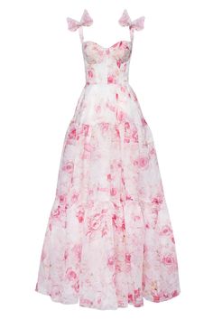 Buy【 Pink Peony Tender floral maxi tie-strap dress 】at ❤️ Milla Dresses ❤️ Wide size range from XXS to XXL ✈️ FREE shipping across the USA ✔️ Return in 14 days. Vestidos Color Pastel, Milla Dresses, Tie Strap Dress, Gaun Fashion, Made In Ukraine, Pink Peony, Strap Dress