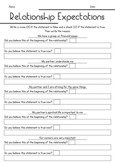 Relationship Expectations Worksheet Healthy Relationships Worksheet, Pre Marital Counseling Worksheets, Relationship Expectations List, Couples Relationship Building Worksheets, Relationship Conflict Resolution Worksheet, Healthy Boundaries Worksheets