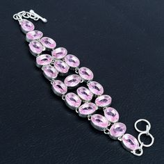 Faceted Pink Kunzite Bracelet 925 Sterling Silver Bracelet Handmade Jewelry Adjustable Chain Bracelet Gift For Women Oval Gemstone Jewelry SKU:- AB-7967 Metal:- Sterling Silver Metal Purity:- 925 Gemstone:- Pink Kunzite Gemstone Color:- Pink Gemstone Shape :- Oval Bracelet Length:- 8 Inches With Adjustable Chain Note We are continuously adding new products in our store. So keep coming back to see more great deals on jewelry in our Store. Amazing quality at the best price around Bulk wholesale or Pink Gemstone Sterling Silver Bracelet, Faceted Silver Bracelet, Kunzite Bracelet, Sterling Silver Bracelets Handmade, Oval Bracelet, Pink Kunzite, Pink Gemstones, Bracelet Handmade, Sterling Silver Bracelet