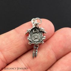 3D Sterling Silver Cuckoo Clock Charm, Birds, .925 Silver, DIY, Bracelet Charms, (C392) Body Decor, Diy Armband, Alternative Jewelry, Custom Charms, Bracelet Charms, Diy Bracelet, Cuckoo Clock, Diy Bracelets, Alex And Ani Charm Bracelet